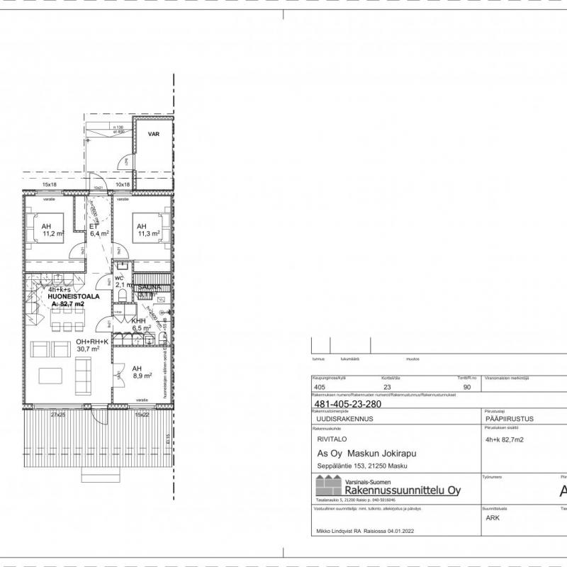 3-4h + k + sauna, 82,7 m2